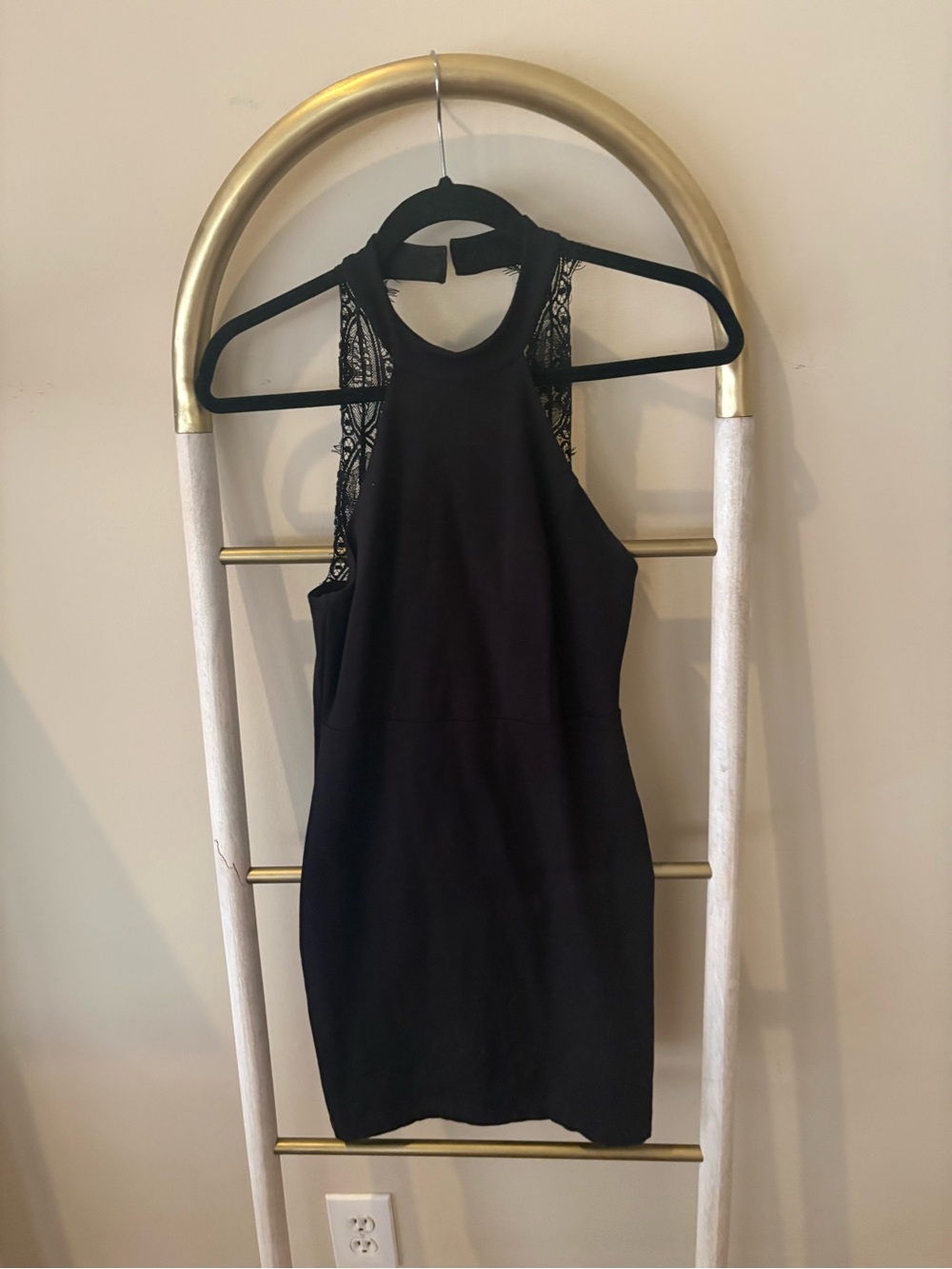 Lulu's Black Lace Racerback Mini Dress - Picture 2 of 2